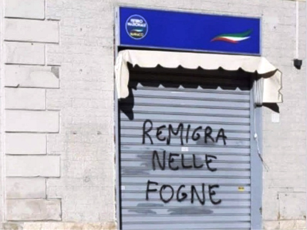 A Firenze vandalizzata la nuova sede di Futuro Nazionale