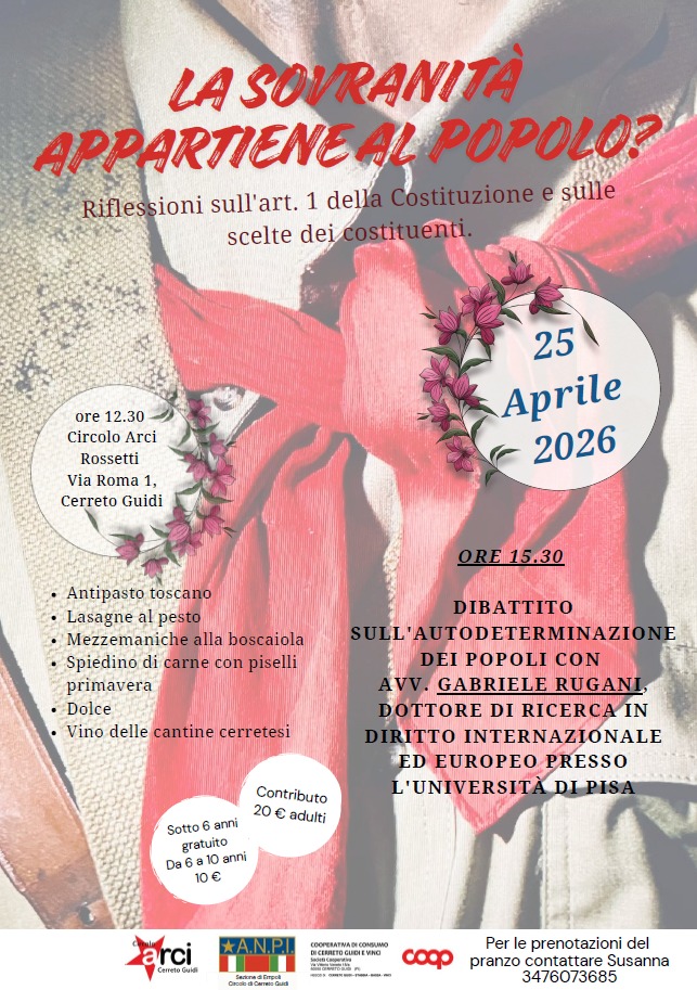 Alla Casa del Popolo di Cerreto Guidi si celebra il 25 aprile tra ricordo e attualità.