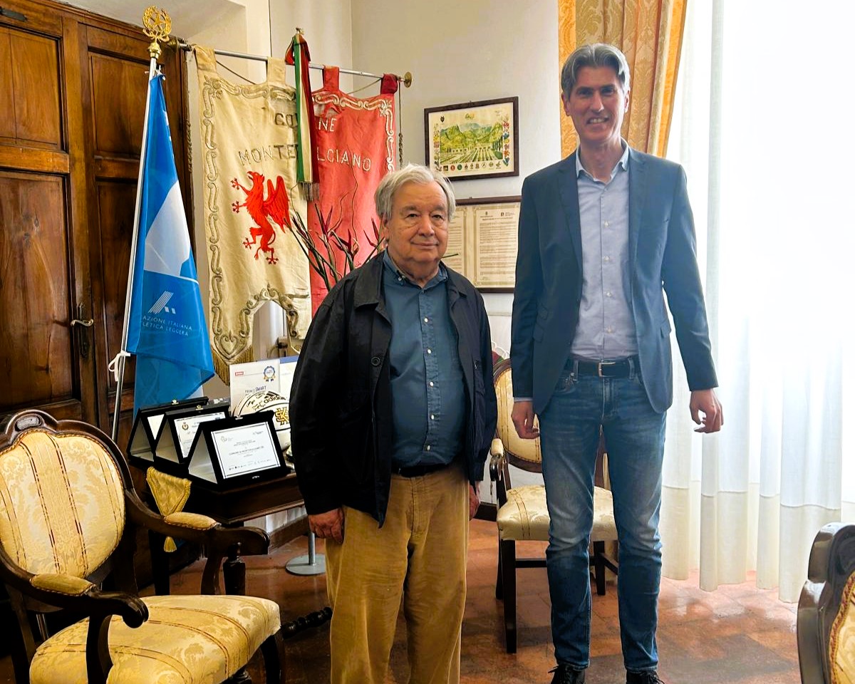Il Segretario Generale dell'ONU Antonio Guterres in visita a Montepulciano