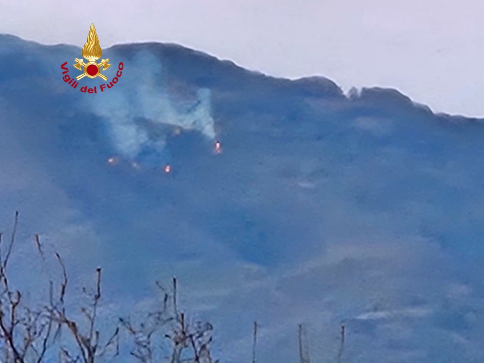 Incendio boschivo a Vicchio, intervento dei vigili del fuoco fino a tarda notte