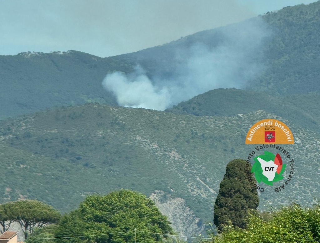Incendio nei boschi del Monte Faeta a Capannori