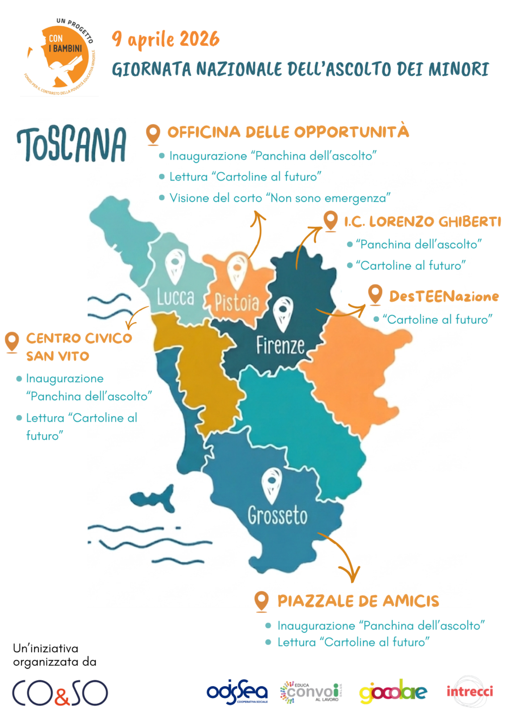 La Toscana "legge" le cartoline per il futuro dei giovani: inaugurazione di quattro panchine dell'ascolto