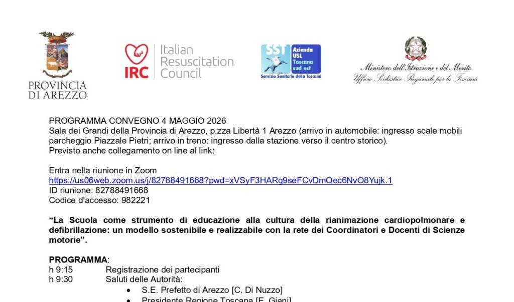 Agenda del convegno del 4 maggio 2026