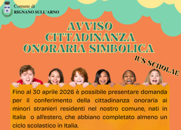 Rignano sull’Arno, cittadinanza onoraria simbolica 2026