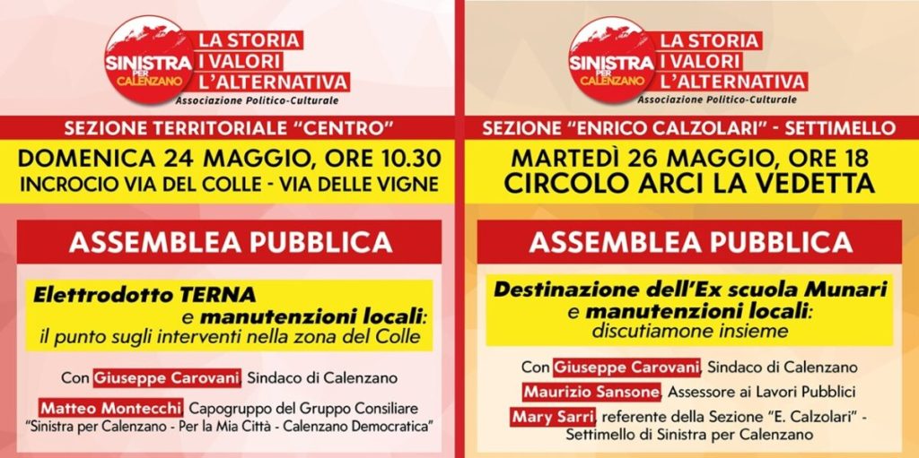 Calenzano: Nuovi Incontri Pubblici di Sinistra per Calenzano