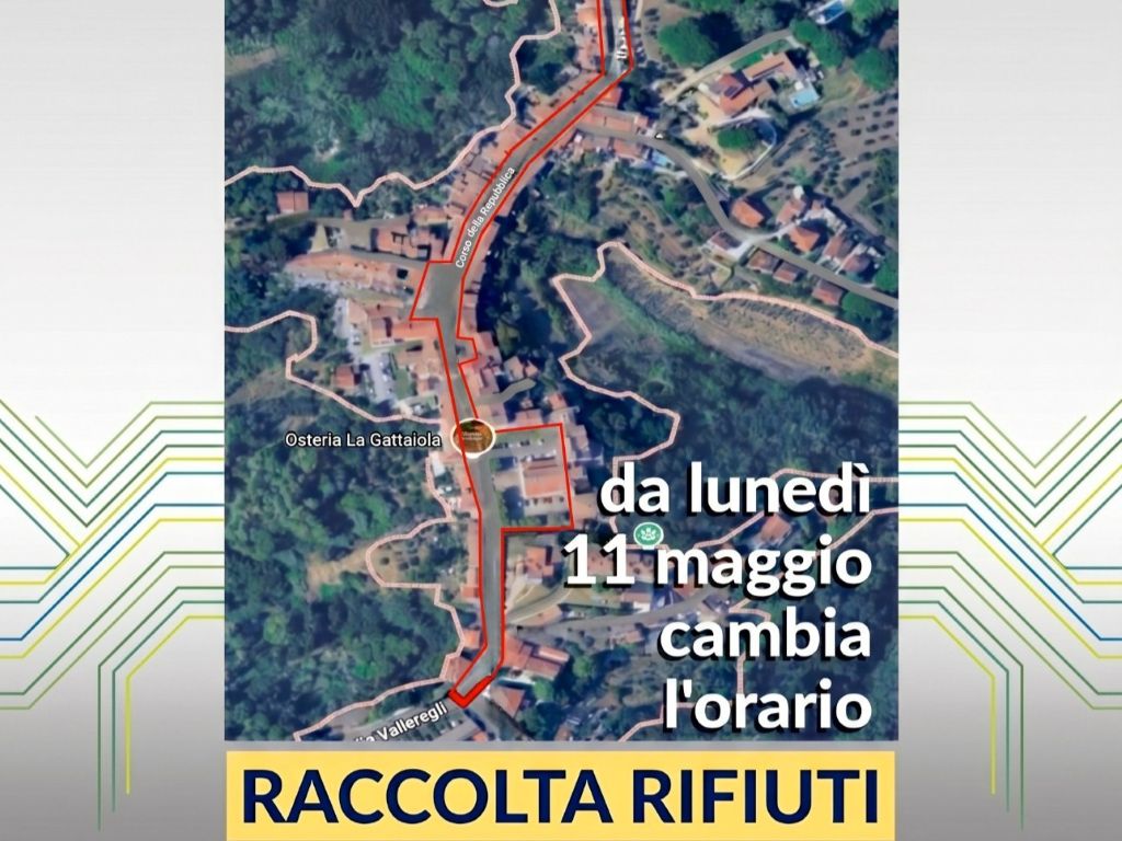 Centro Storico di Fauglia: Modifica all'orario della raccolta dei rifiuti