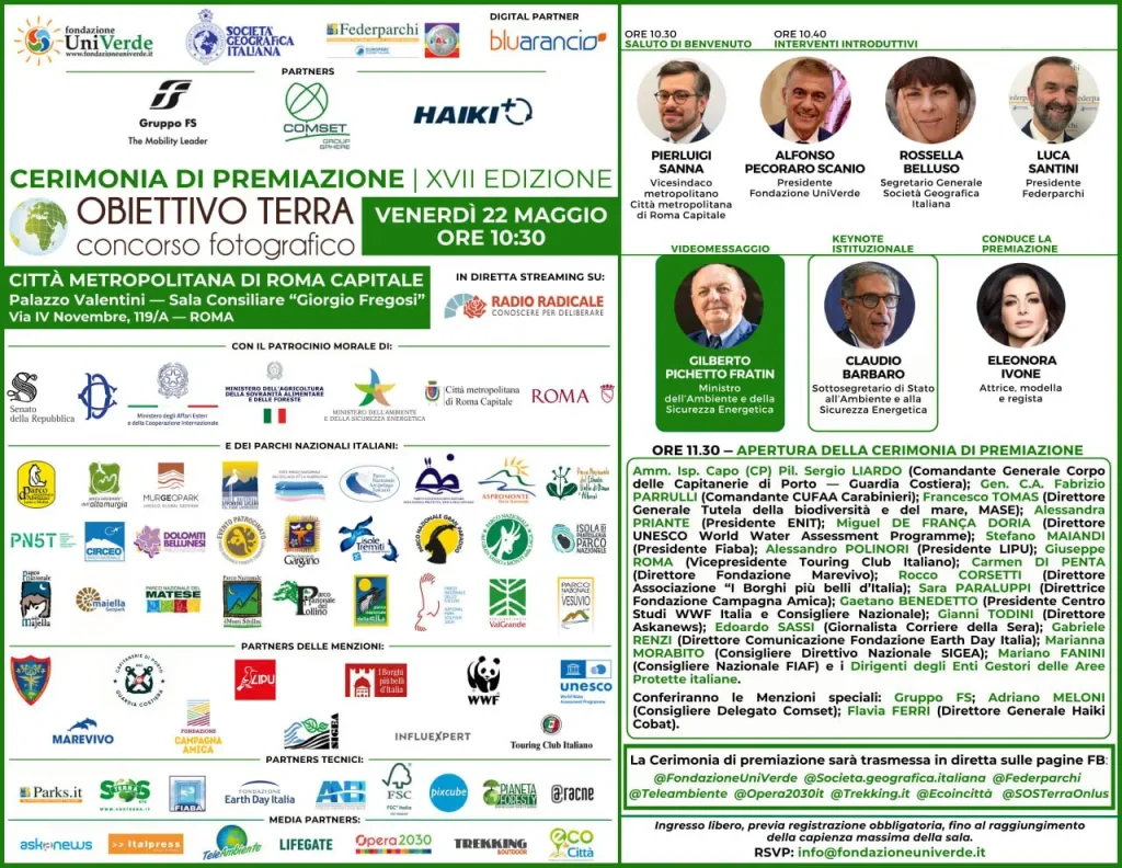 Concorso fotografico "Obiettivo Terra": Cerimonia di premiazione il 22 maggio a Roma