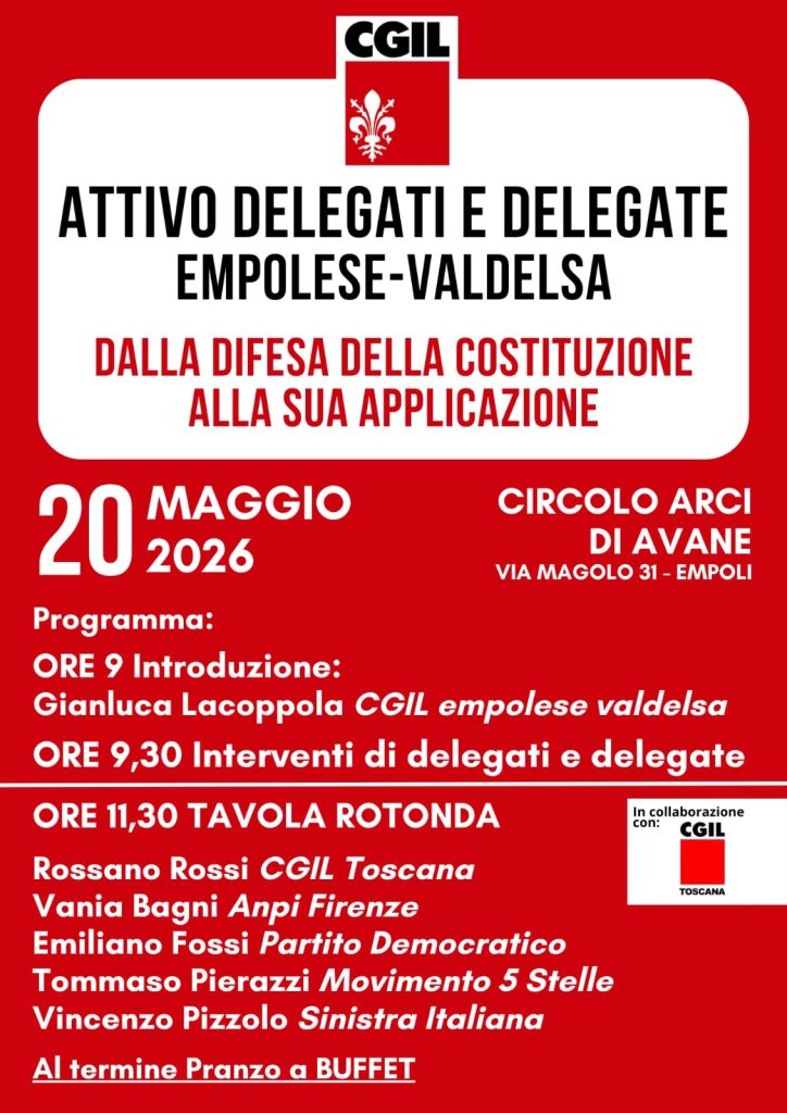 Delegati CGIL Empolese Valdelsa presso il Circolo ARCI di Avane