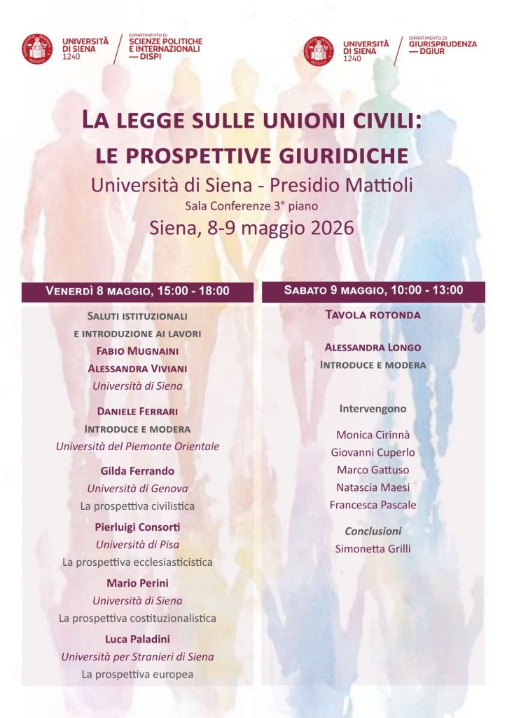 Le prospettive giuridiche della legge sulle unioni civili: un confronto a Siena