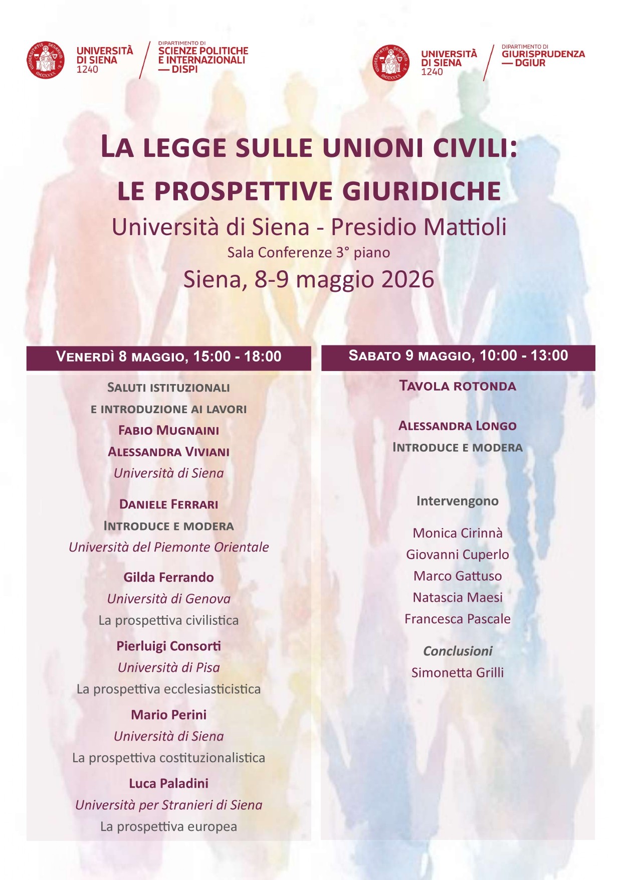 Le prospettive giuridiche della legge sulle unioni civili: un confronto a Siena