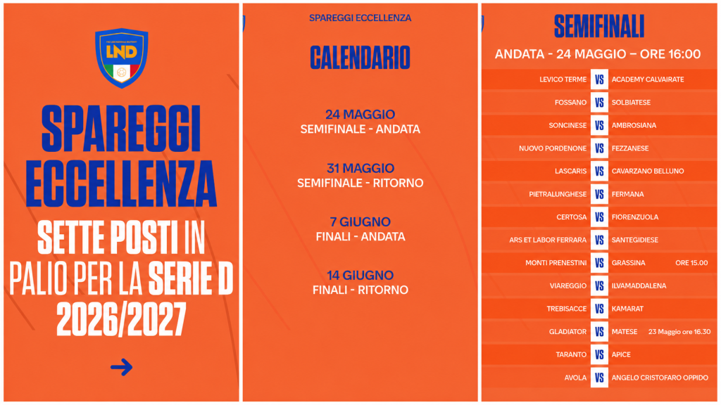 Playoff di Eccellenza - Dettagli e arbitri per il 24 maggio