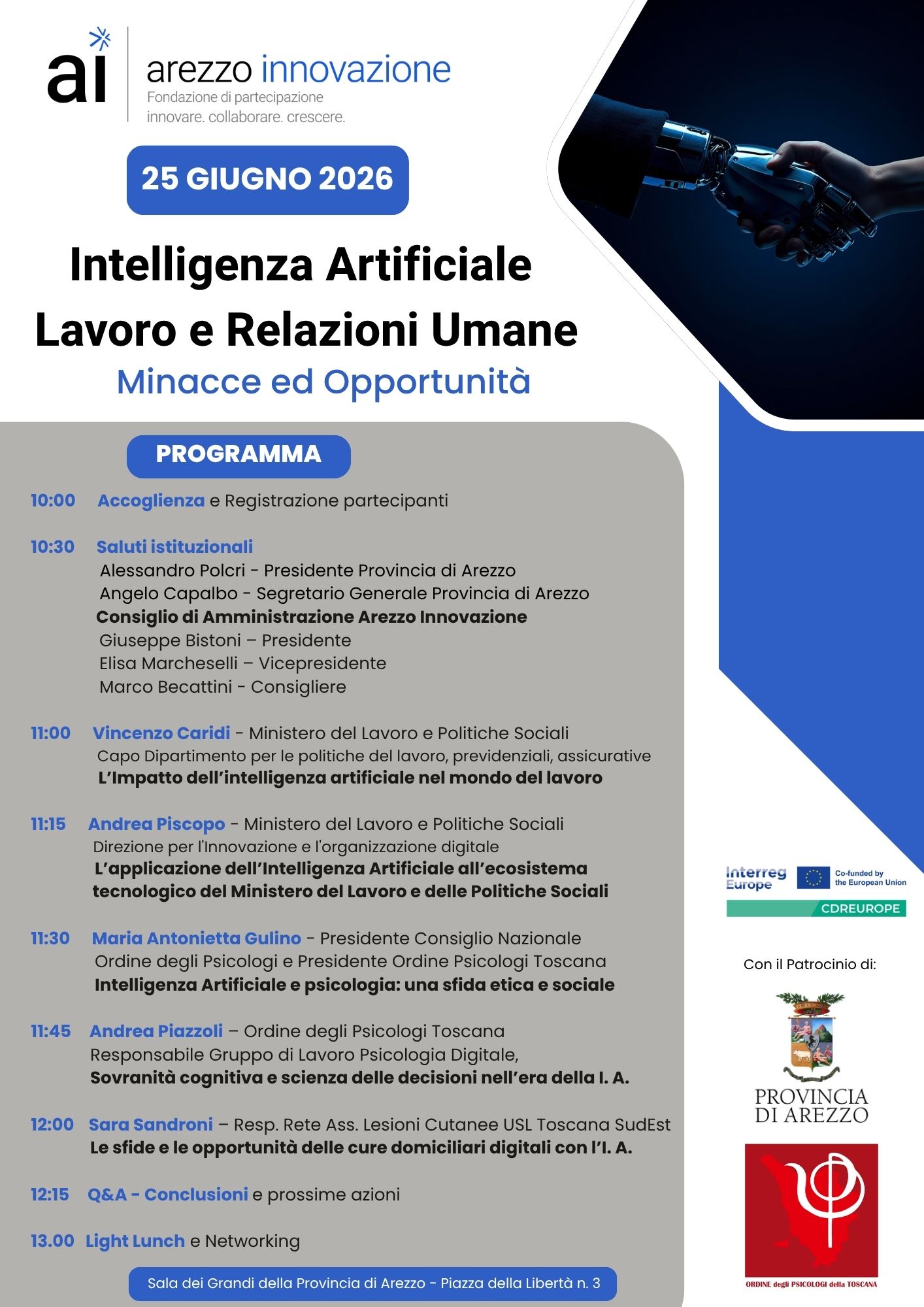 Intelligenza Artificiale, Impiego e Rapporti Umani: Sfide e Potenzialità - Provincia di Arezzo