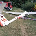 Aliante in fase di atterraggio a Castiglion Fiorentino