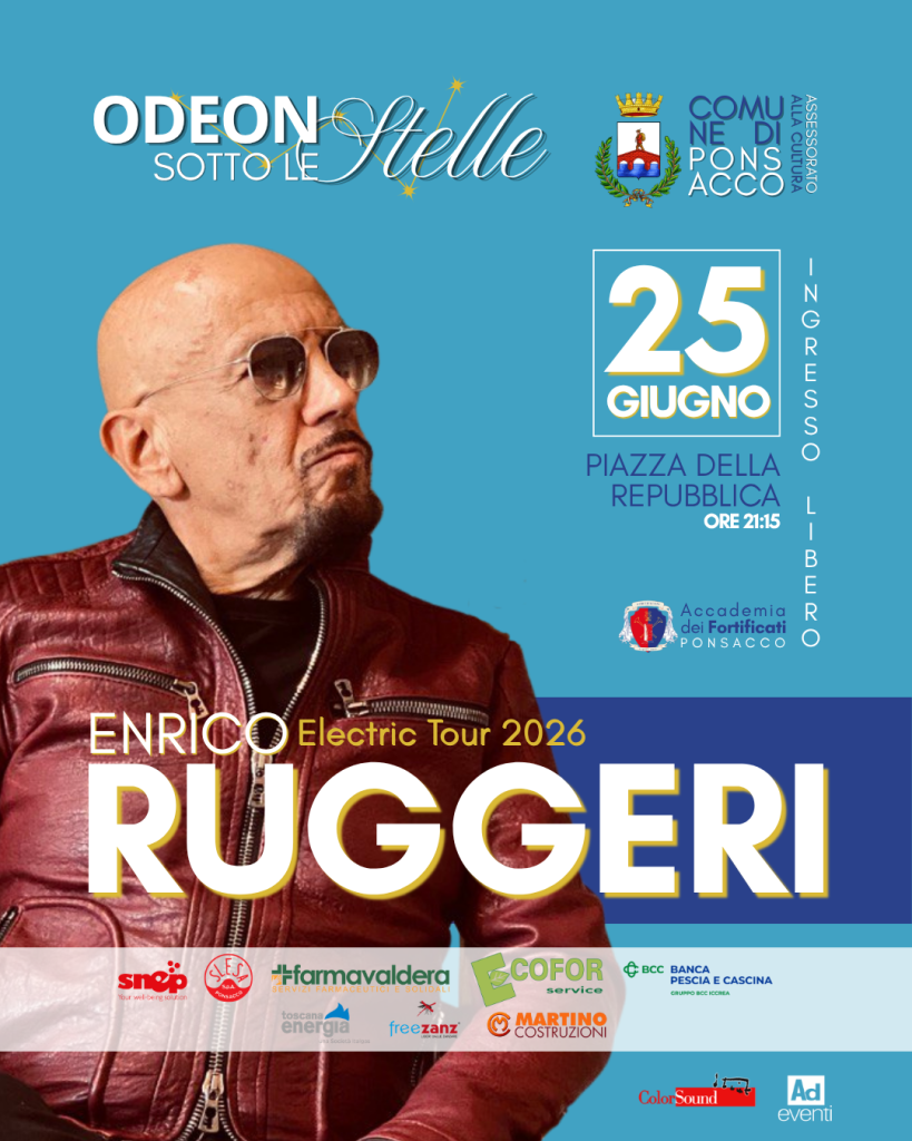 Enrico Ruggeri si esibirà in concerto nel centro di Ponsacco.