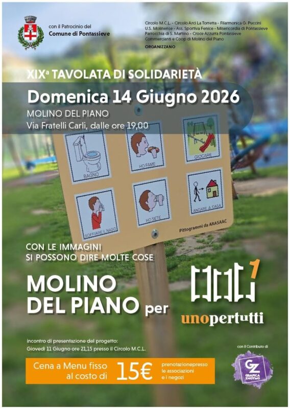La XIX Tavolata di Solidarietà a Molino del Piano 2026
