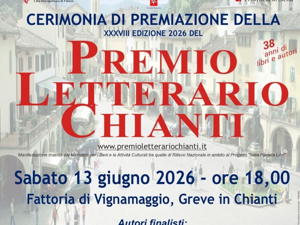 Premio Letterario Chianti: La Finale Sabato 13 Giugno