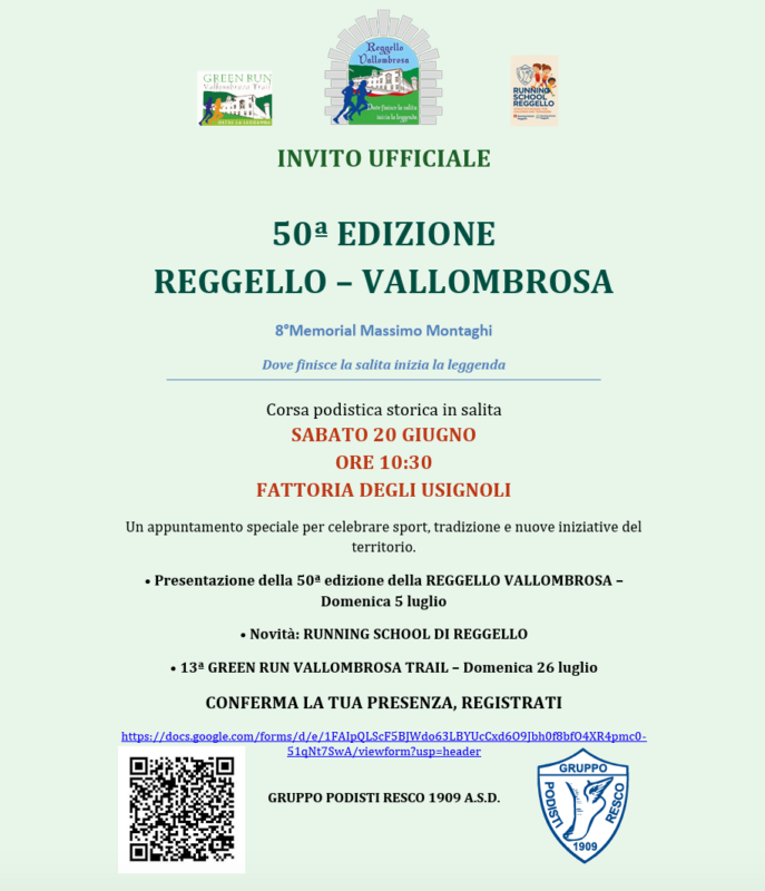 Presentata la 50ª edizione della Reggello Vallombrosa 2026