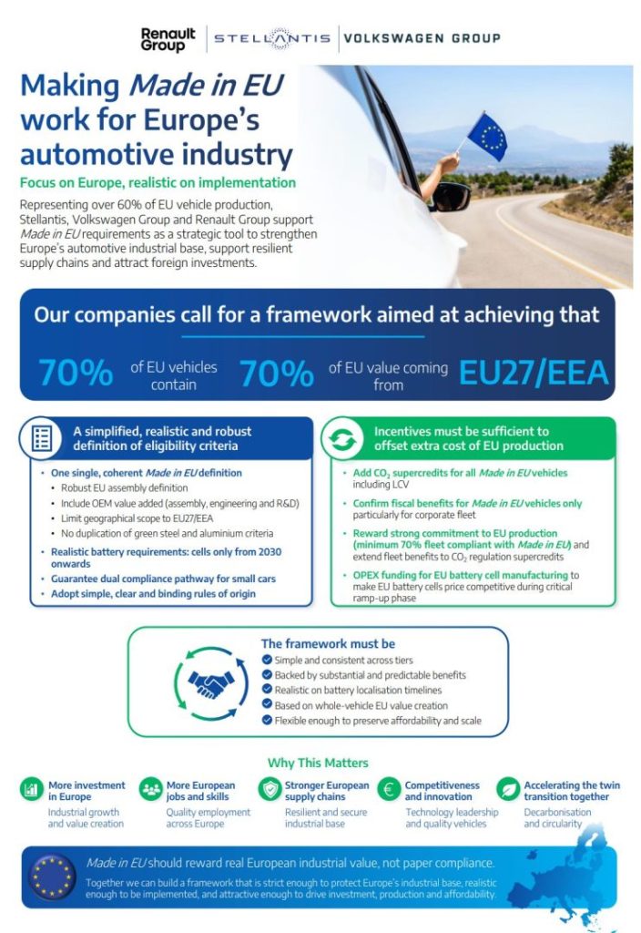 Stellantis, Volkswagen e Renault firmano un accordo per il "Made in Europe"