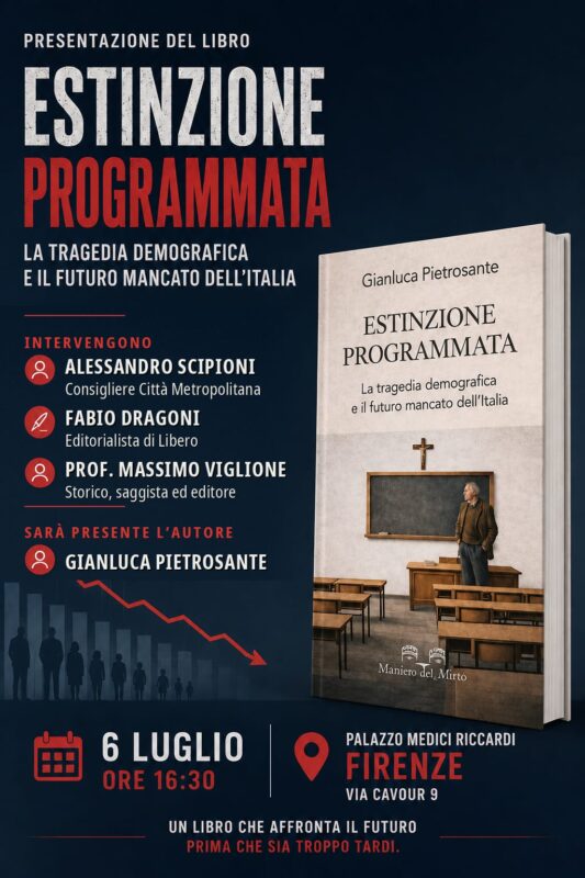 A Firenze la presentazione del libro “Estinzione programmata”