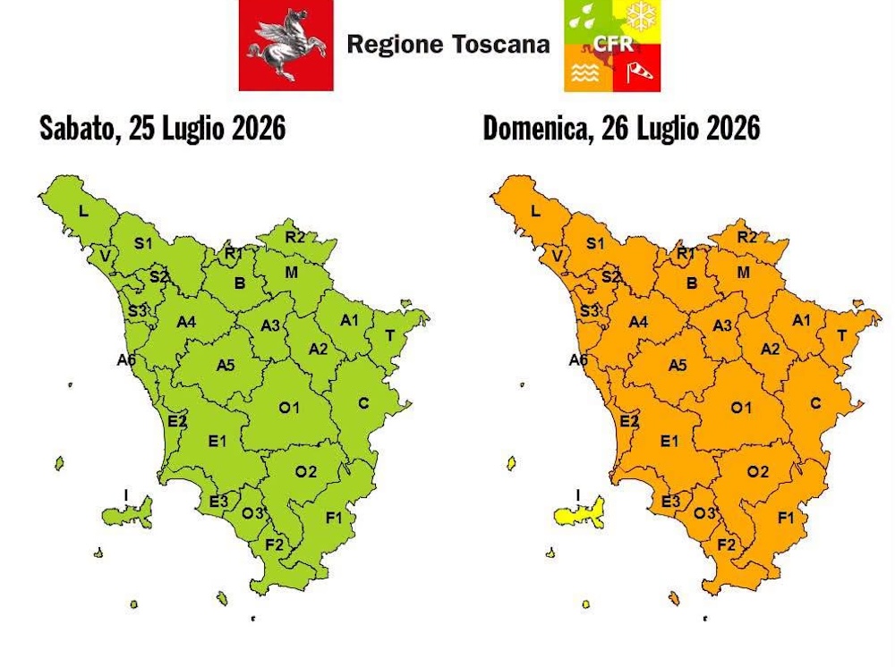 Allerta arancione in Toscana per rischio di forti temporali