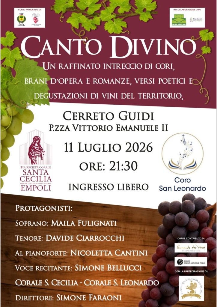 Cerreto Guidi: Musica e Selezione di Vini con 'Canto Divino'