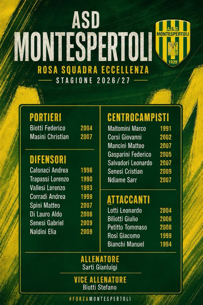Il Montespertoli svela la sua squadra.