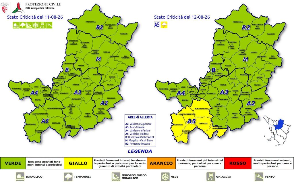 Rischio di Forti Temporali in Valdelsa: Attivato il Codice Giallo