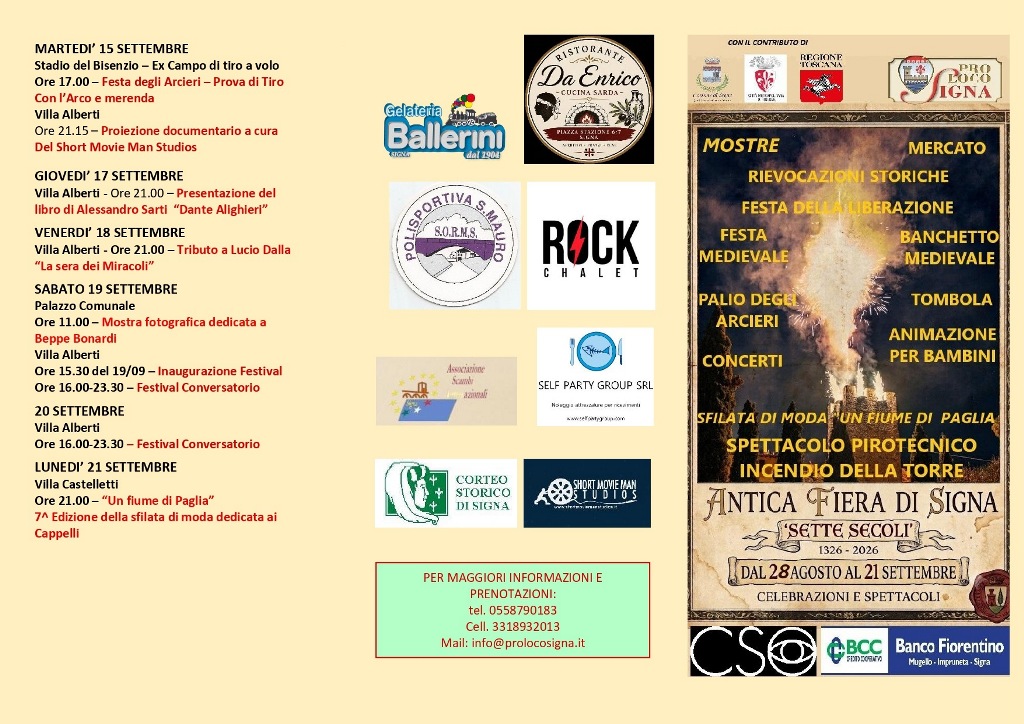 L'Antica Fiera di Signa festeggia 700 anni